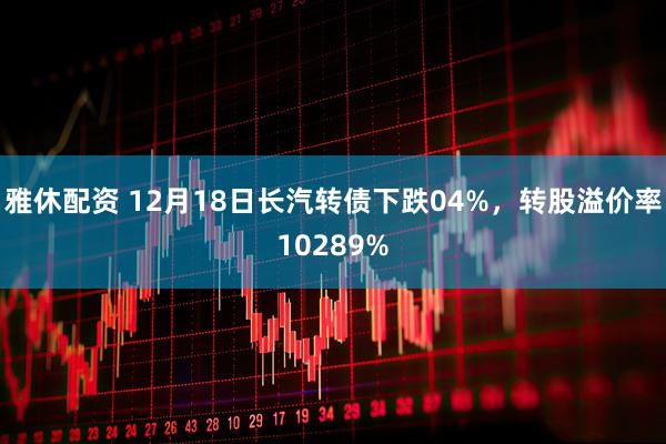 雅休配资 12月18日长汽转债下跌04%，转股溢价率10289%