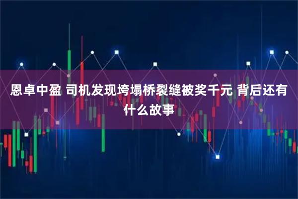 恩卓中盈 司机发现垮塌桥裂缝被奖千元 背后还有什么故事